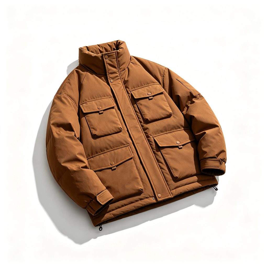 Brown Utility Down Jacket