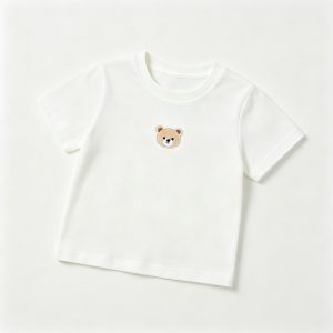 White Cute Bear Print Kids T-Shirt