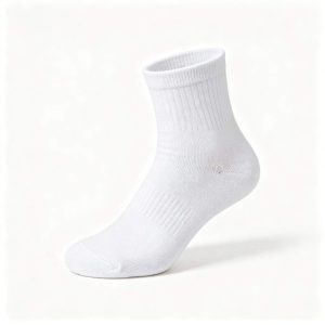 White Cotton Mid-Calf Socks