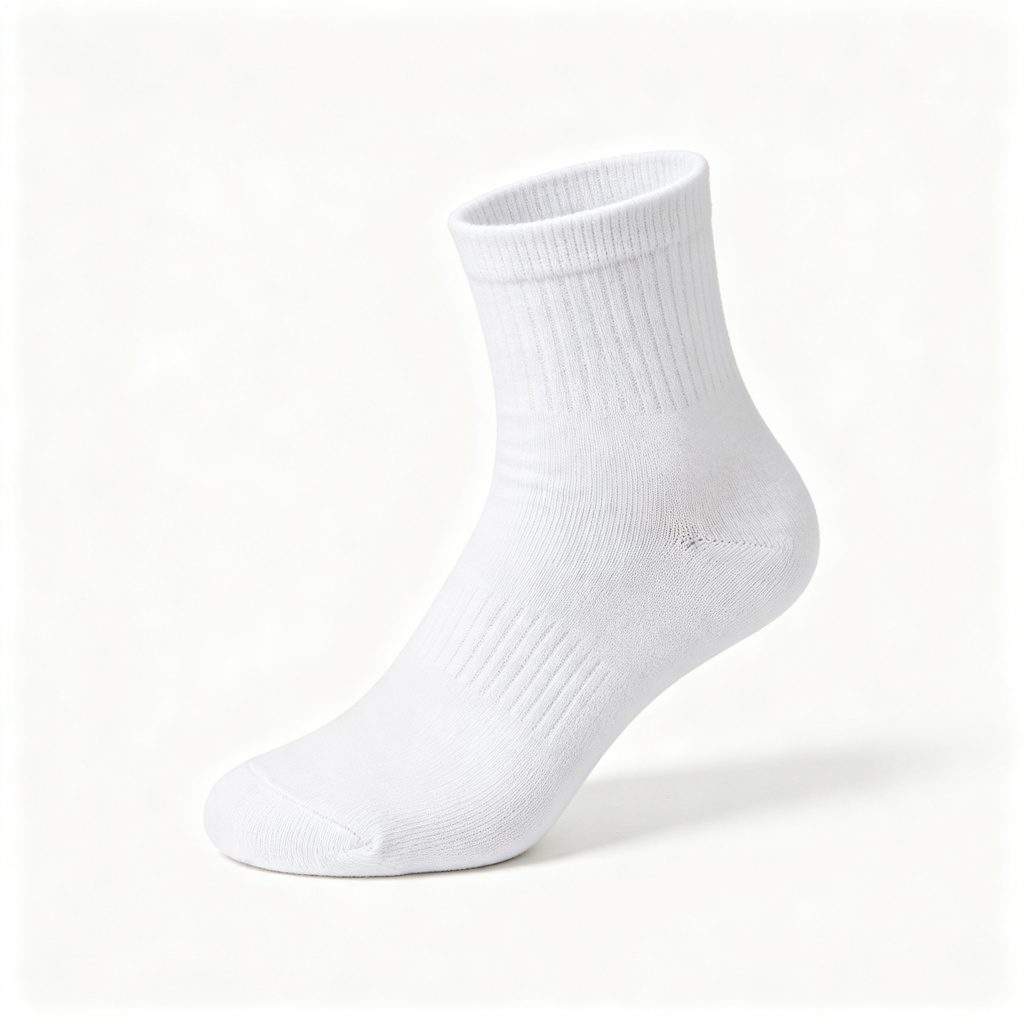 White Cotton Mid-Calf Socks