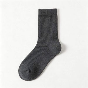 Dark Gray Cotton Mid-Calf Socks