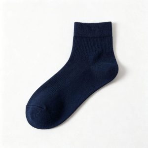 Navy Cotton Mid-Calf Socks