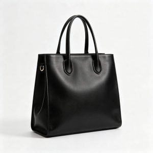 Black Genuine Leather Tote Bag