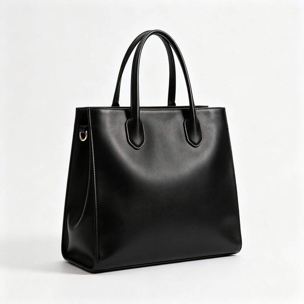 Black Genuine Leather Tote Bag