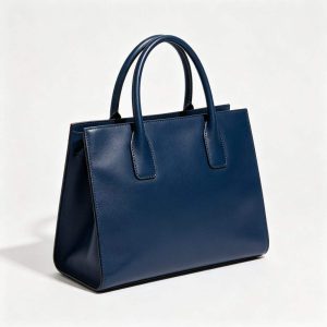 Navy Blue Leather Bag