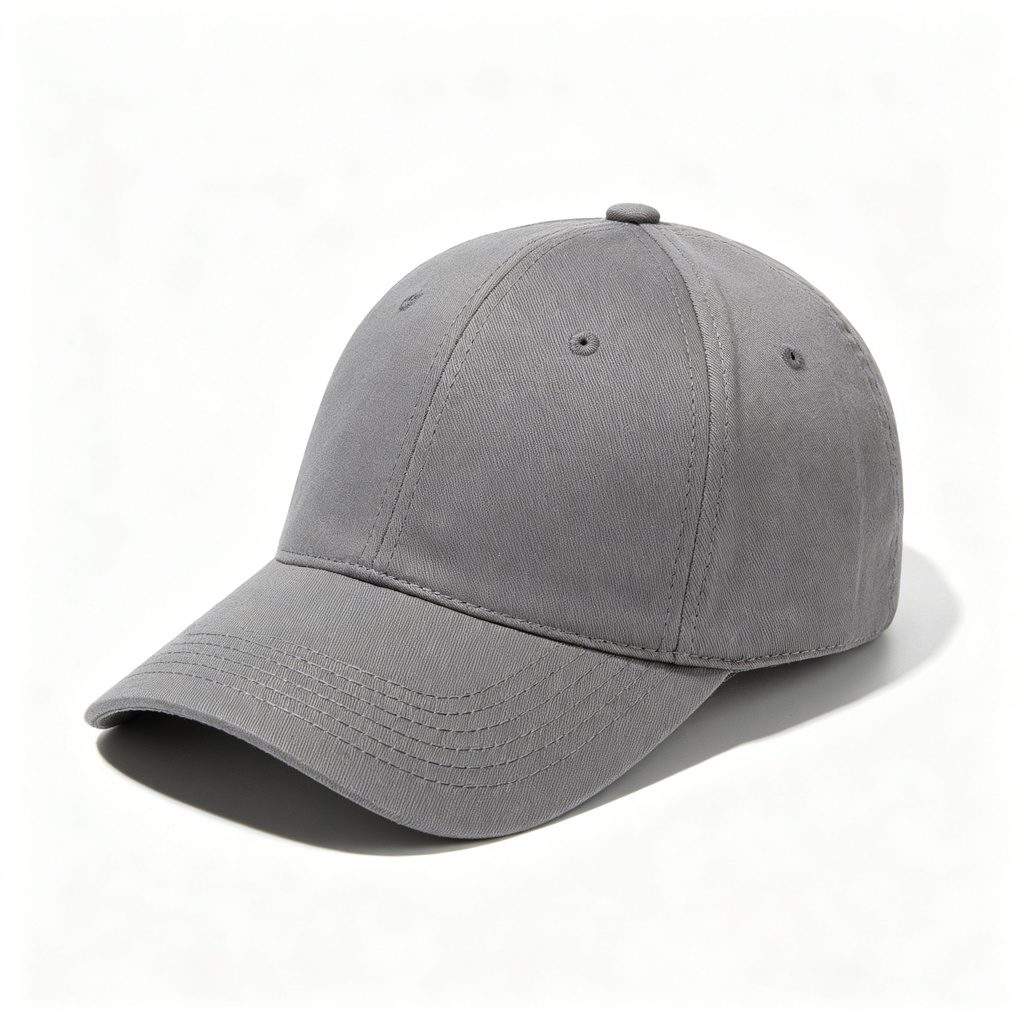 Gray Cotton Baseball Cap