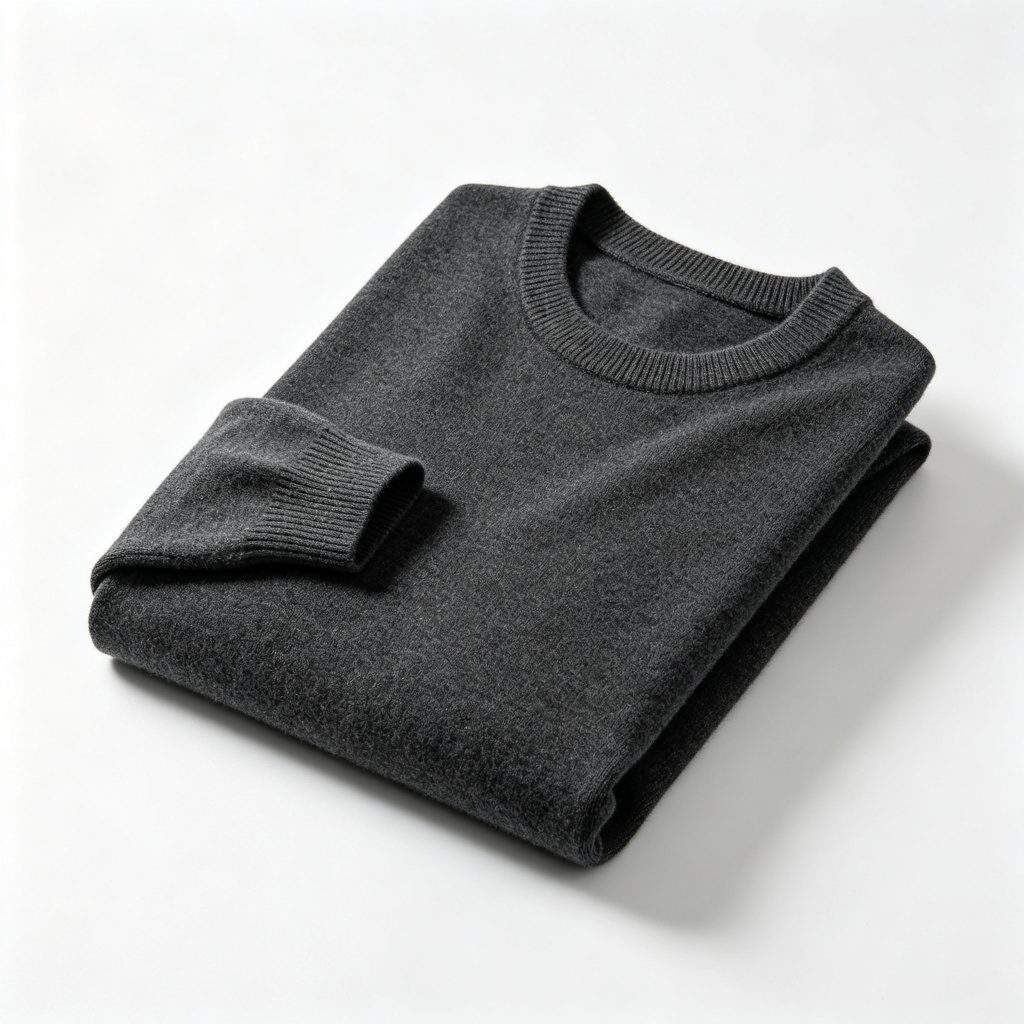 Dark Gray Crew Neck Knitted Sweater