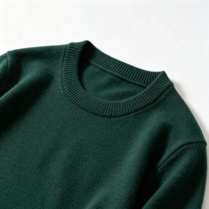 Dark Green Crew Neck Knitted Sweater