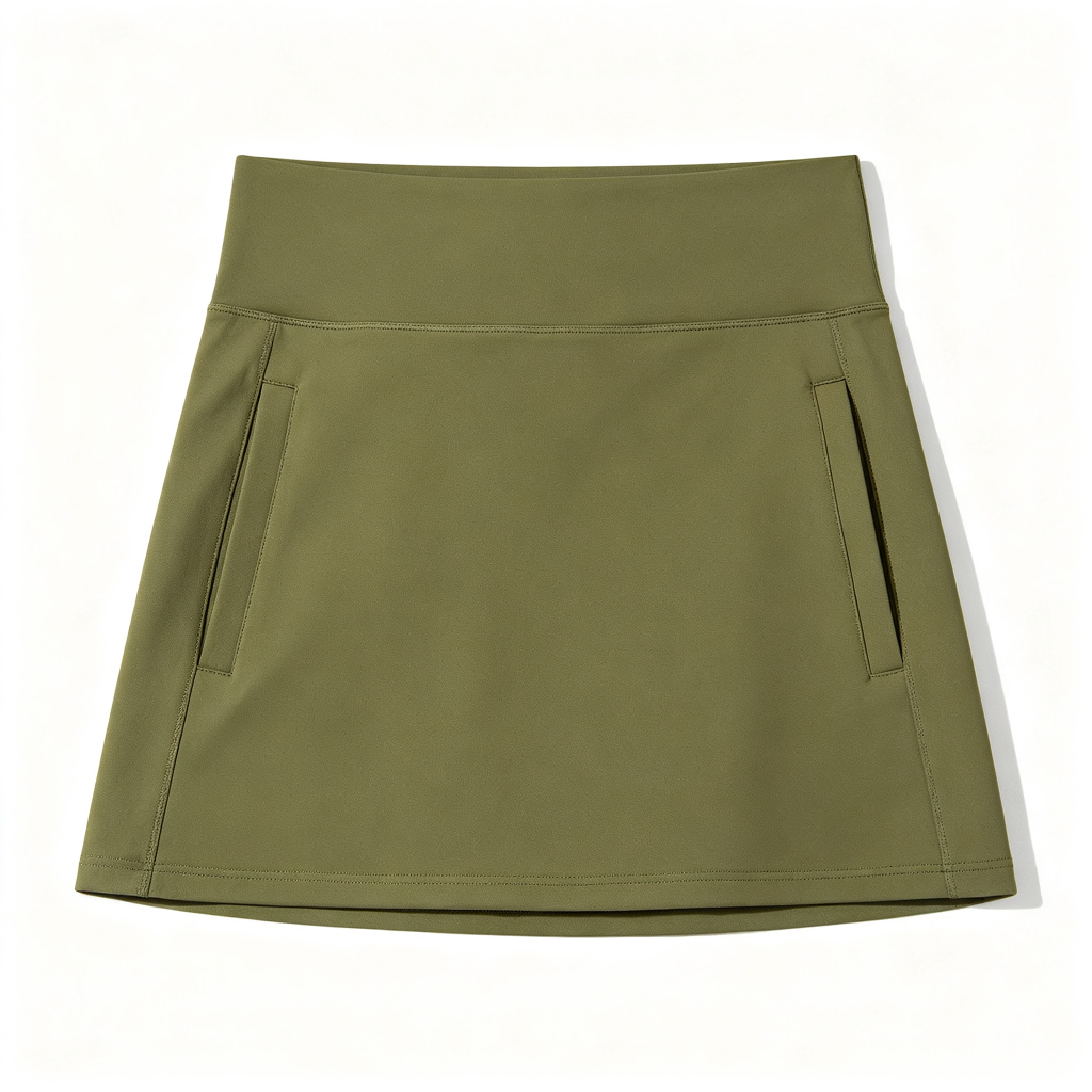 Olive Green High Waist Athletic Skort
