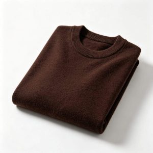 Dark Brown Crew Neck Knitted Sweater