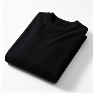Black Crew Neck Knitted Sweater