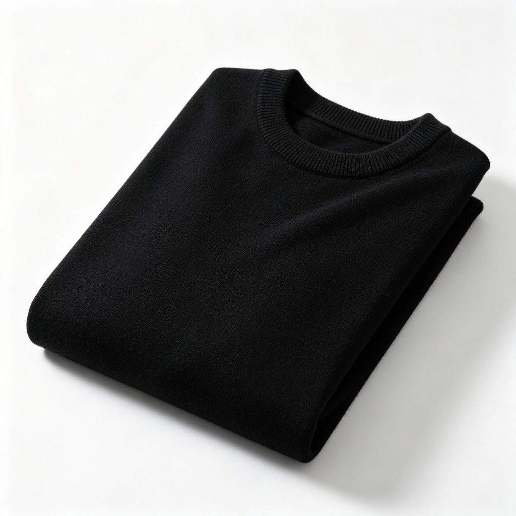Black Crew Neck Knitted Sweater