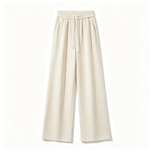 Beige Wide Leg Sweatpants