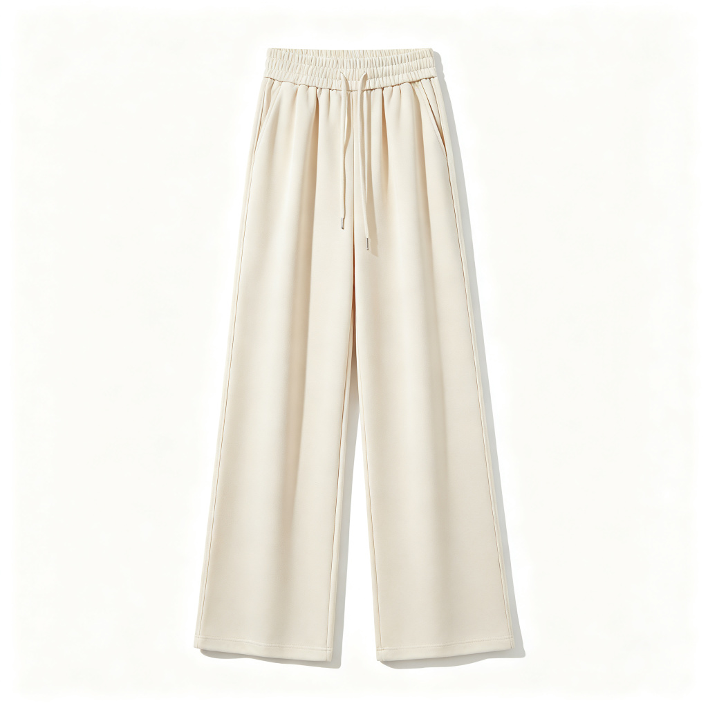 Beige Wide Leg Sweatpants