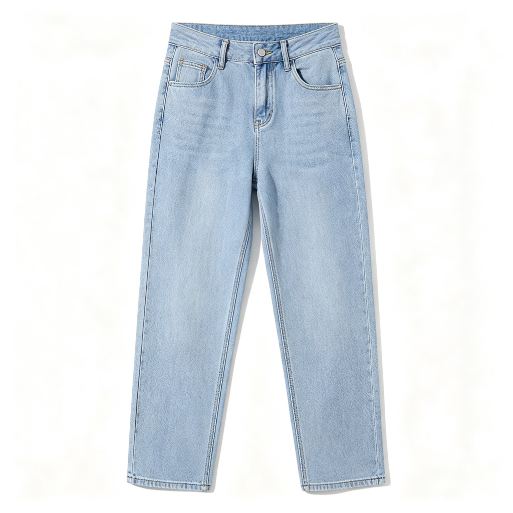 Light Blue Straight Leg Jeans