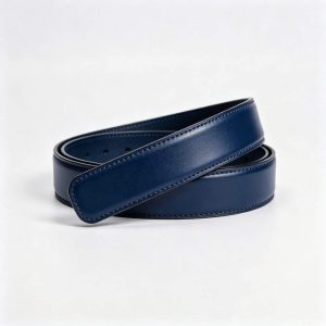Navy Blue Genuine Leather Belt