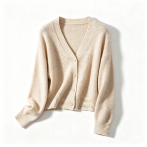 Beige Knit Cardigan Sweater