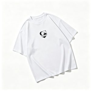 White Abstract Geometric Print Short Sleeve T-Shirt
