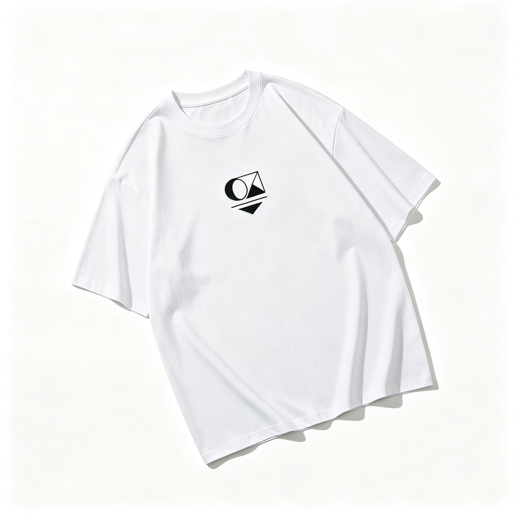 White Abstract Geometric Print Short Sleeve T-Shirt
