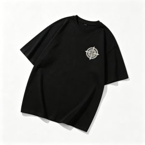 Black Vintage Badge Print Short Sleeve T-Shirt