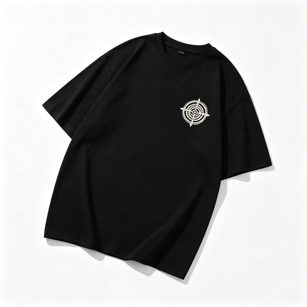Black Vintage Badge Print Short Sleeve T-Shirt
