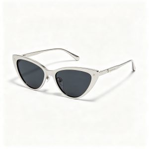 Silver Metal Cat Eye Sunglasses