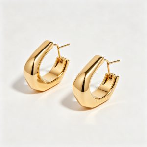 Gold Geometric Hoop Earrings