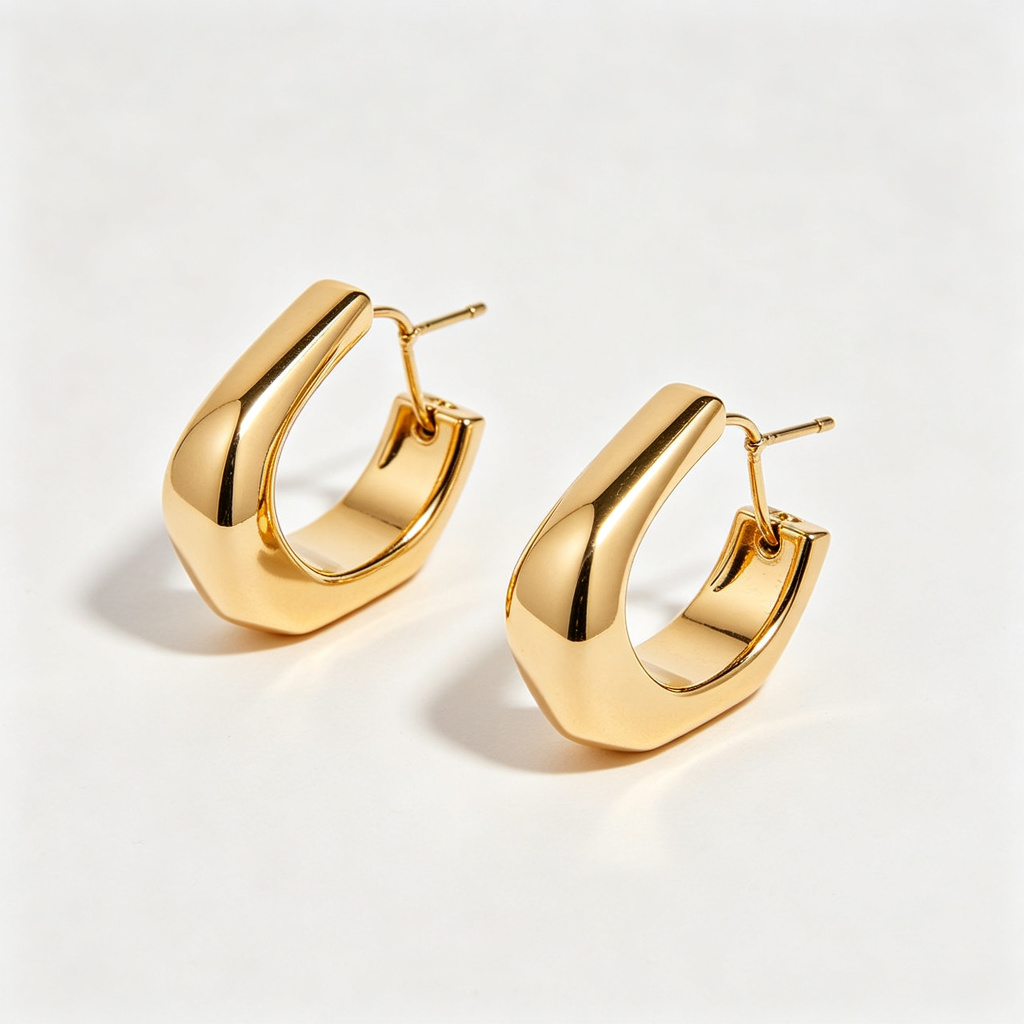 Gold Geometric Hoop Earrings