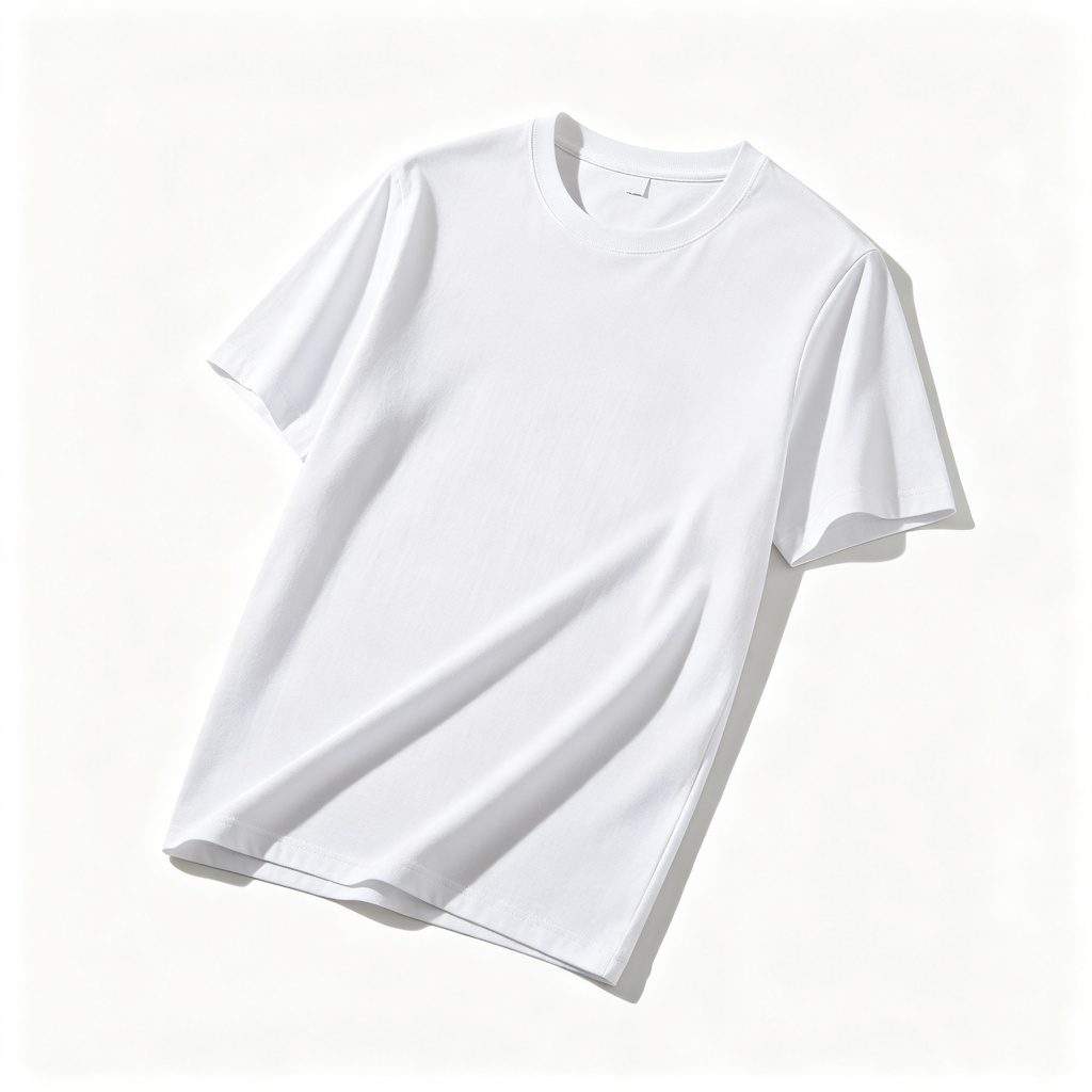 White Cotton Crew Neck Short-Sleeve T-Shirt