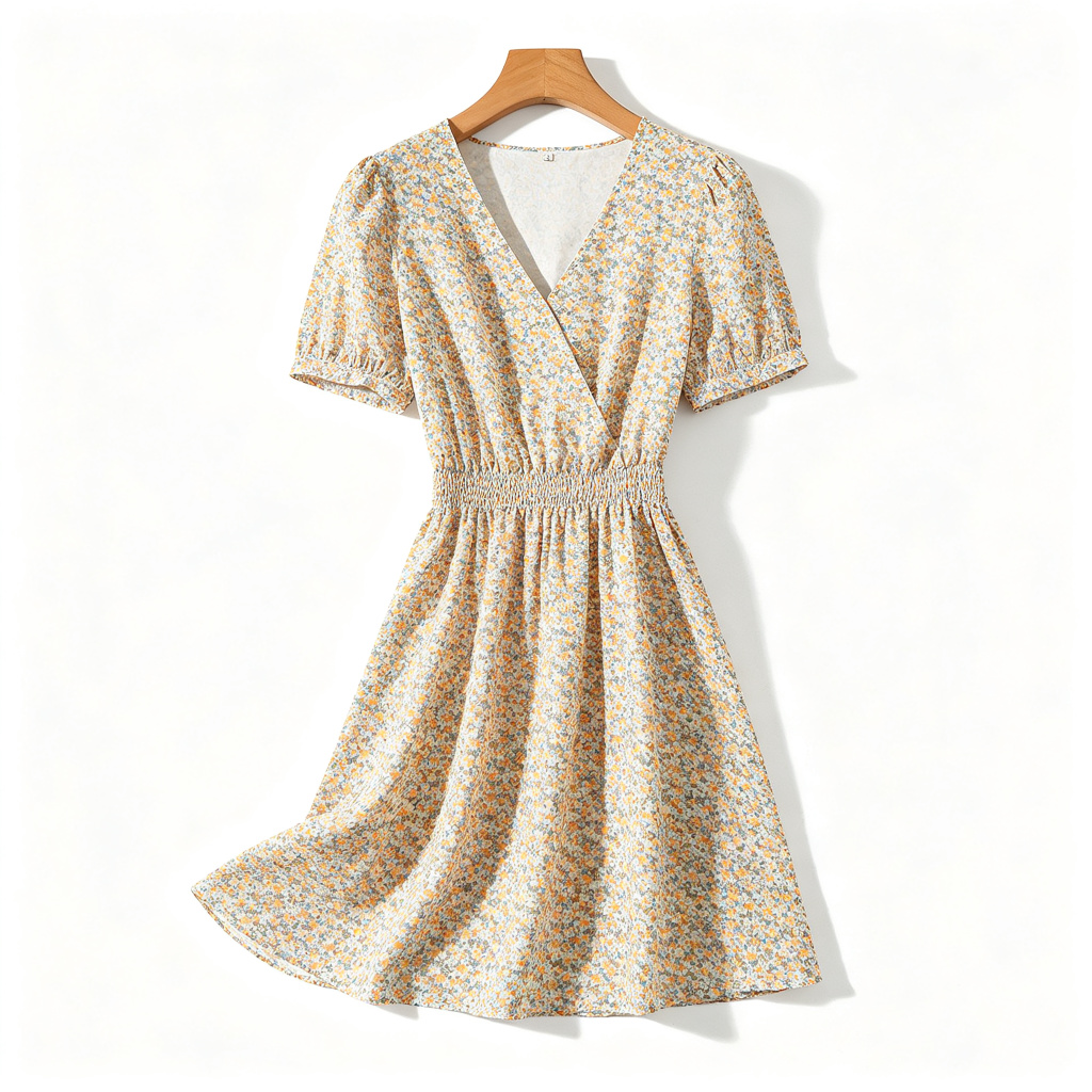 Floral Print V-Neck Mini Dress