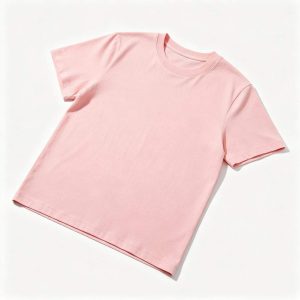 Pink Cotton Crew Neck Short-Sleeve T-Shirt