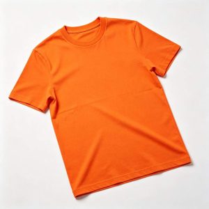 Orange Cotton Crew Neck Short-Sleeve T-Shirt