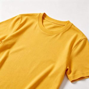 Yellow Cotton Crew Neck Short-Sleeve T-Shirt