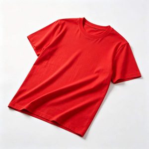 Red Cotton Crew Neck Short-Sleeve T-Shirt