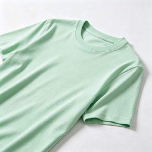 Mint Green Cotton Crew Neck Short-Sleeve T-Shirt