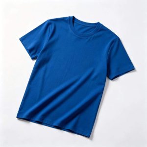 Royal Blue Cotton Crew Neck Short-Sleeve T-Shirt