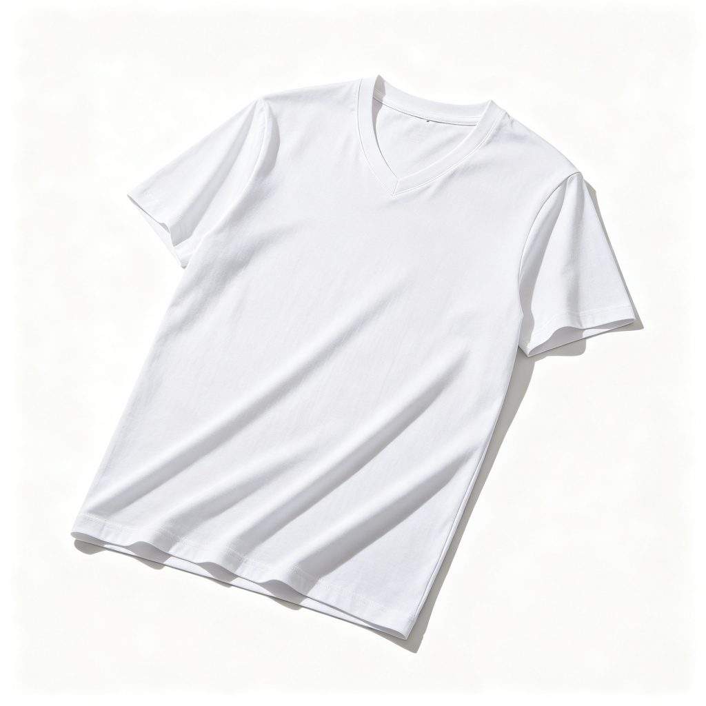 White V-Neck Short-Sleeve T-Shirt