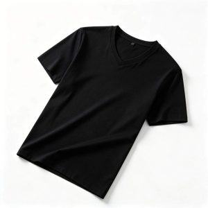 Black V-Neck Short-Sleeve T-Shirt