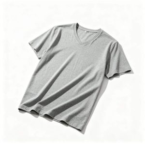 Gray V-Neck Short-Sleeve T-Shirt