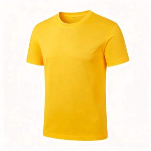 Bright Yellow Crew Neck Short-Sleeve T-Shirt