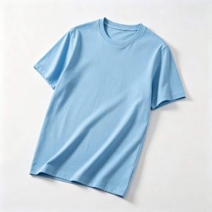 Sky Blue Crew Neck Short-Sleeve T-Shirt