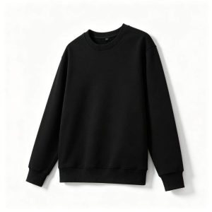 Black Minimal Crew Neck Sweatshirt