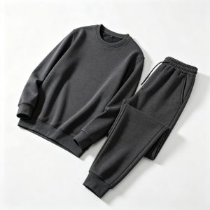 Dark Grey Crew Neck Sweatshirt & Sweatpants Set