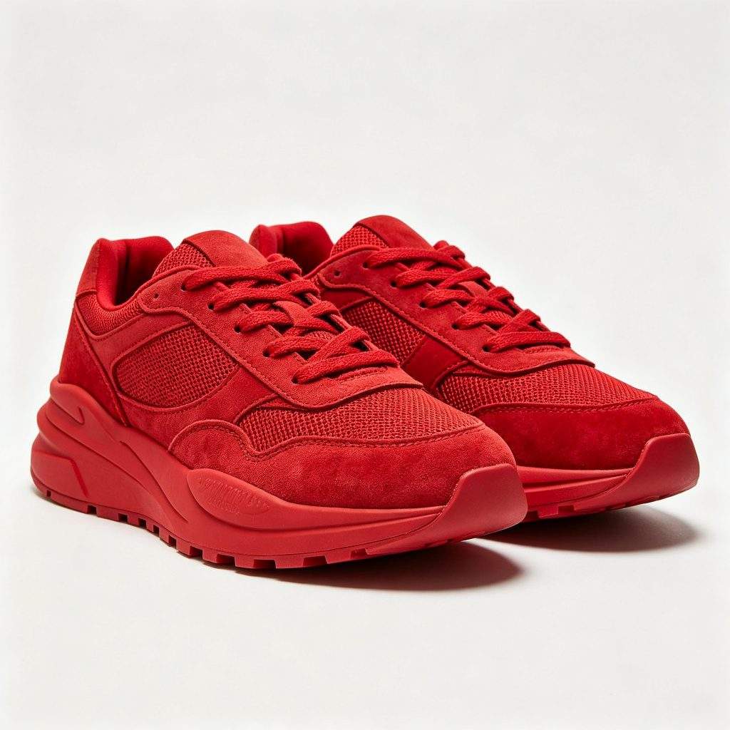 Red Retro Running Shoes
