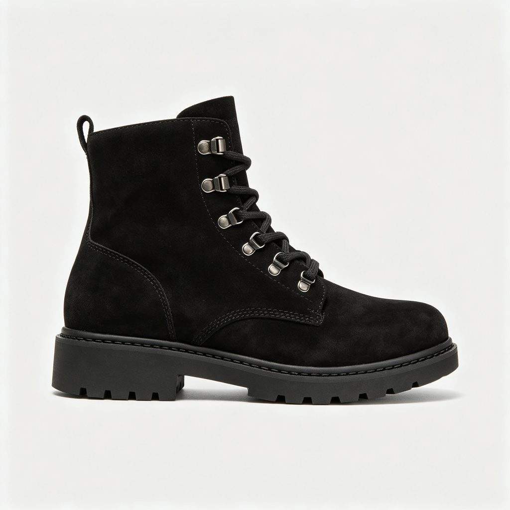 Black High-Top Outdoor Boots