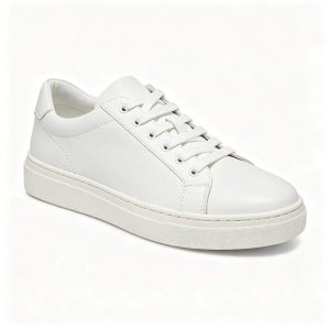 White Genuine Leather White Sneakers