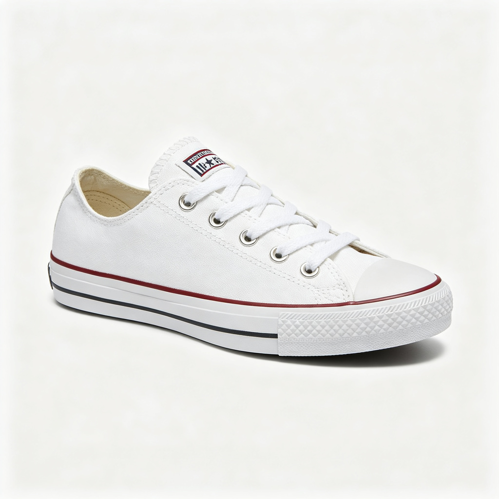 White Low Top Canvas Sneakers