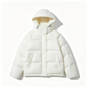 White Hooded Down Jacket