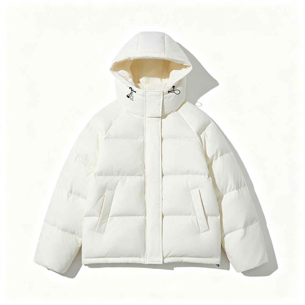 White Hooded Down Jacket