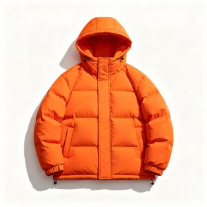 Orange Hooded Down Jacket